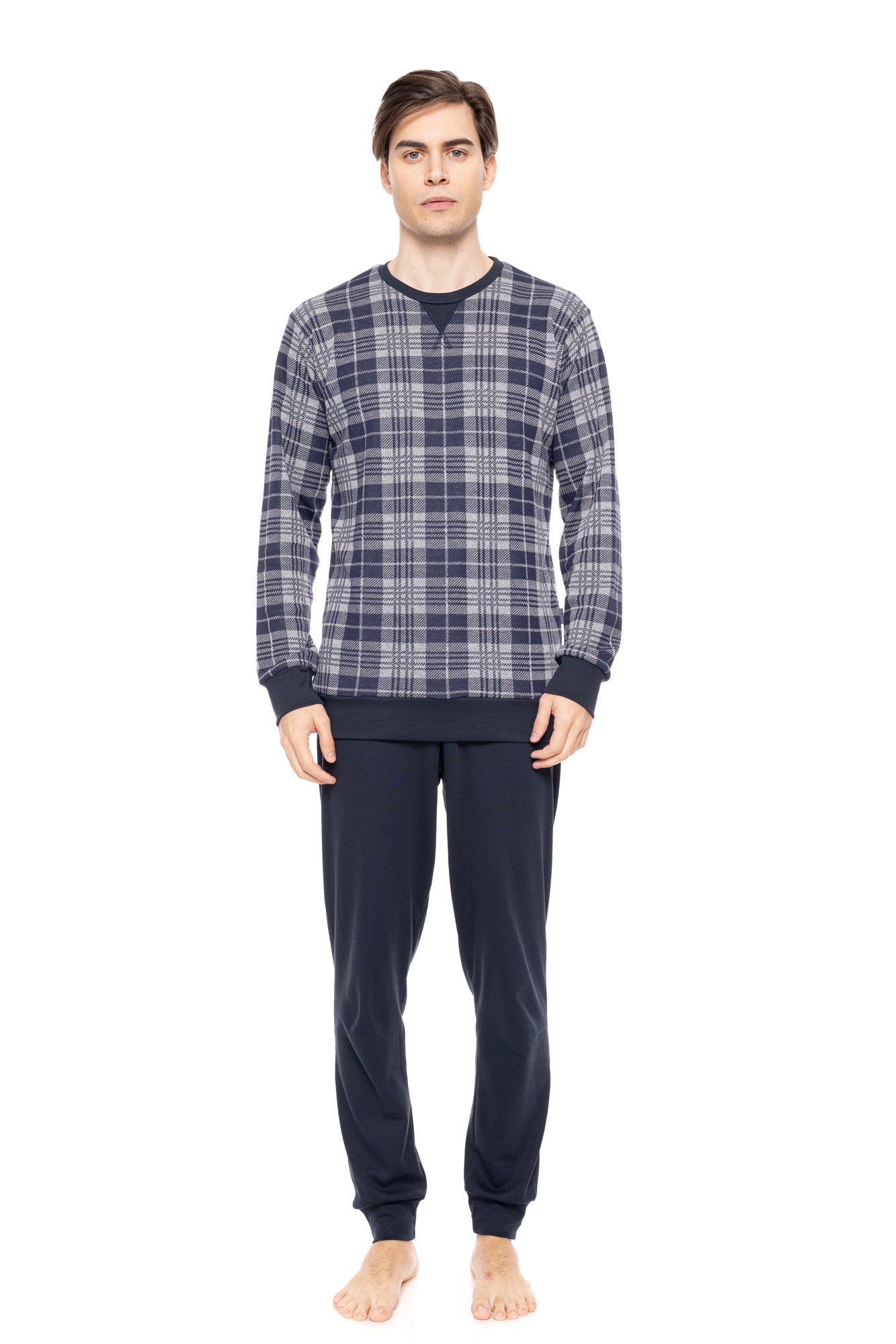 Ulisse - Pyjama Jacquard Blue Grey Plaid