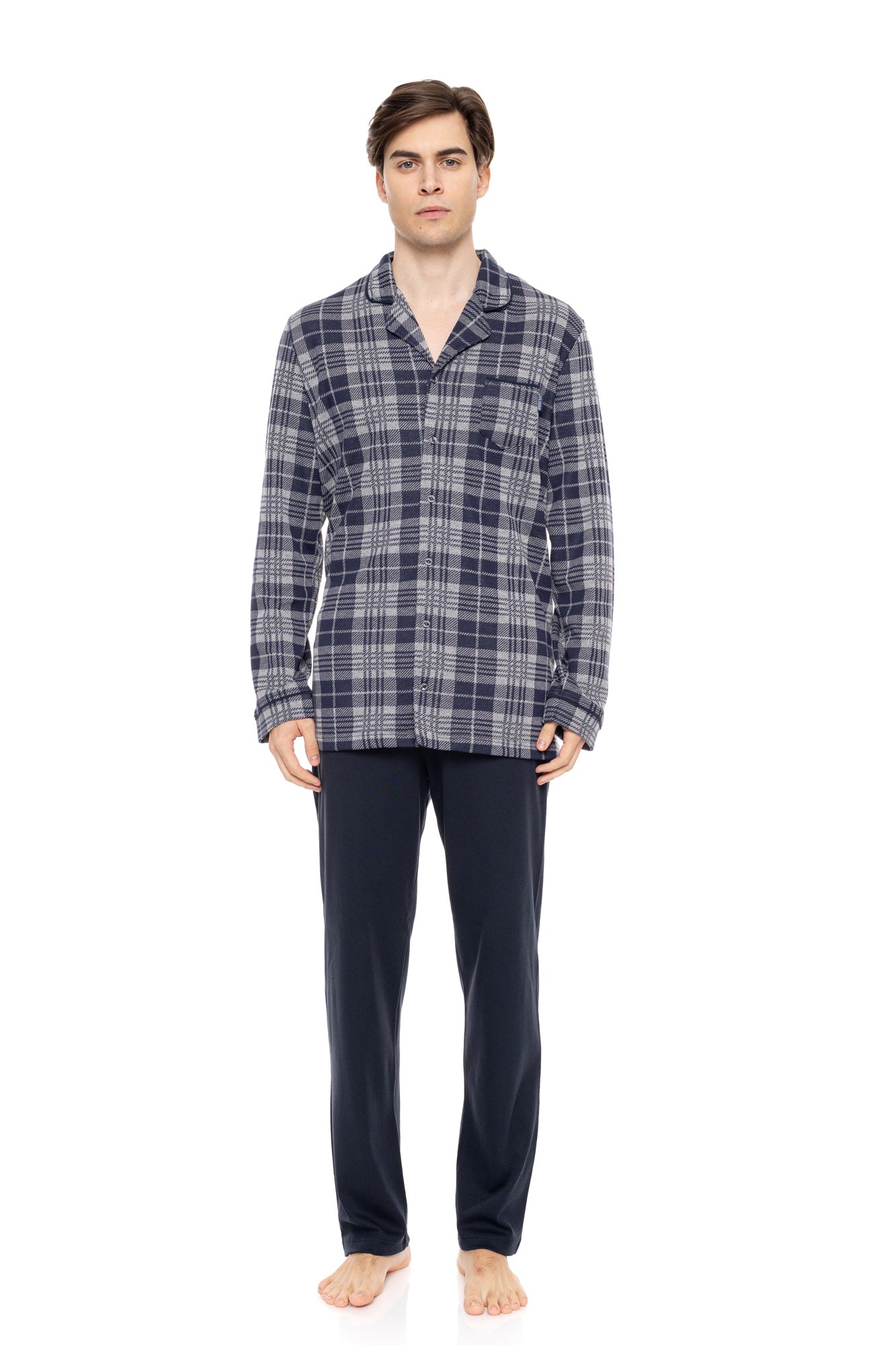 Ulisse - Pyjama Jacquard Blue Grey Plaid