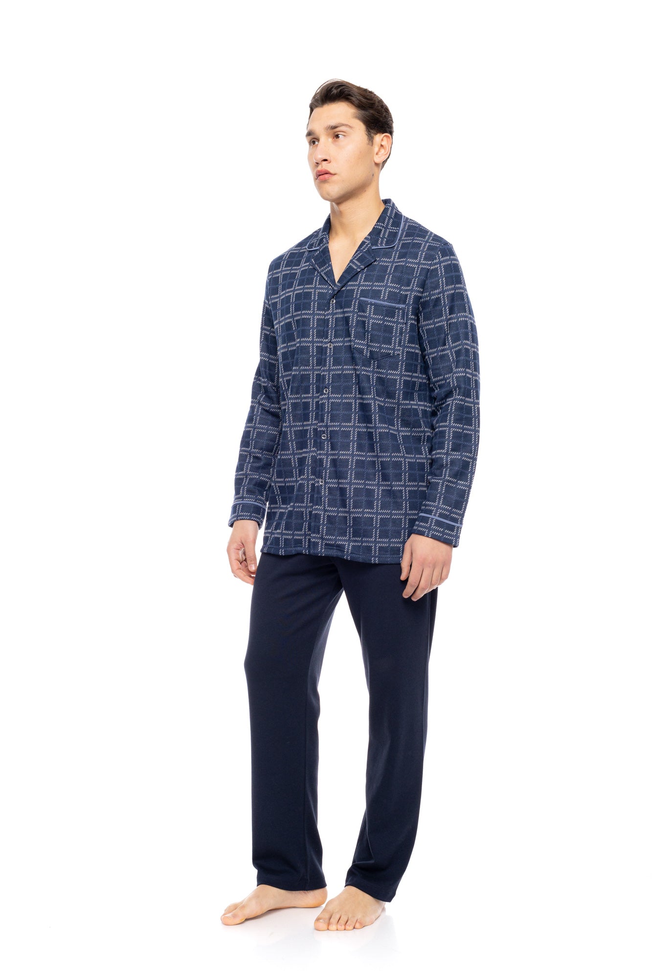 Ulisse - Pyjama Buttoned Jacquard Denim Plaid