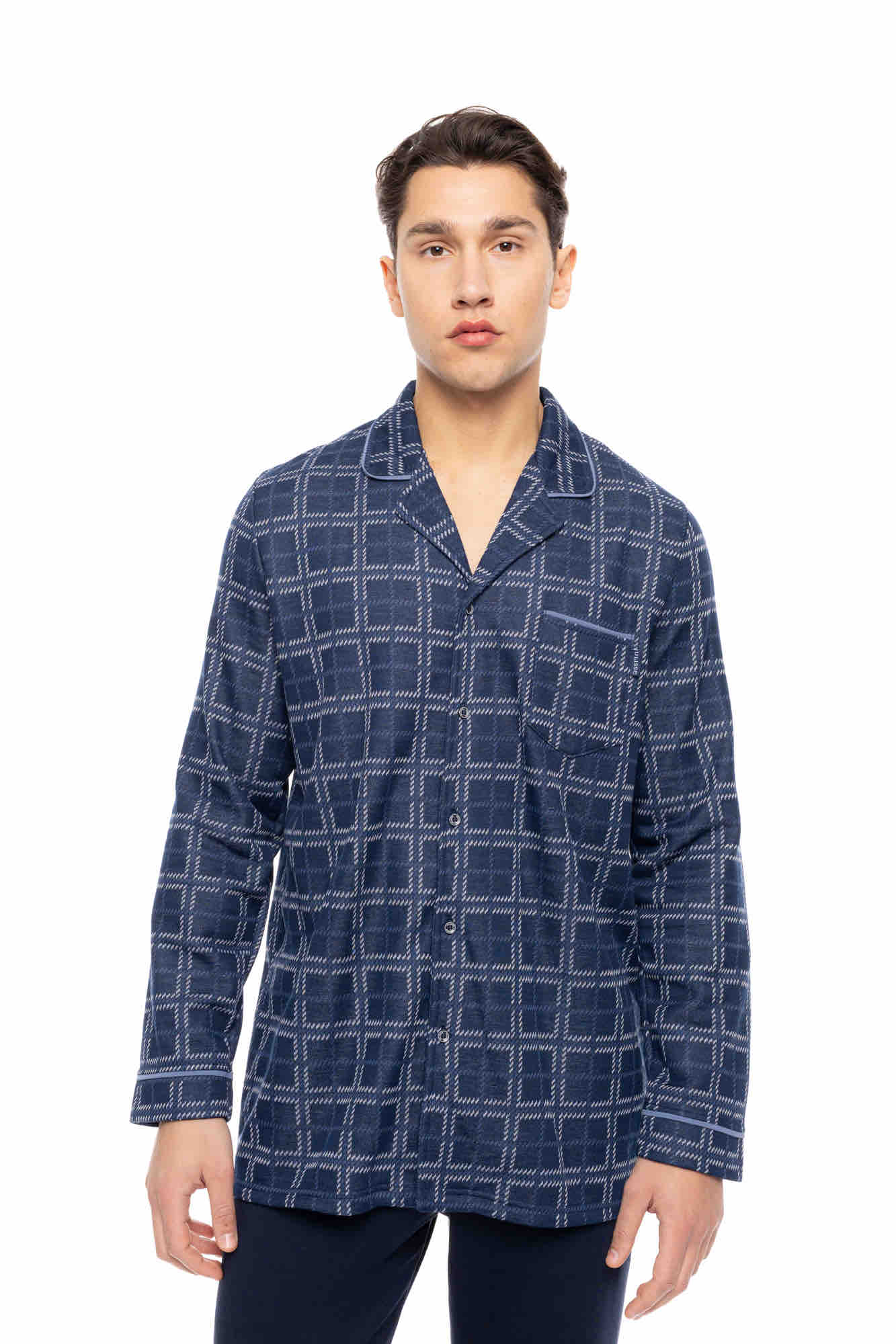 Ulisse - Pyjama Buttoned Jacquard Denim Plaid