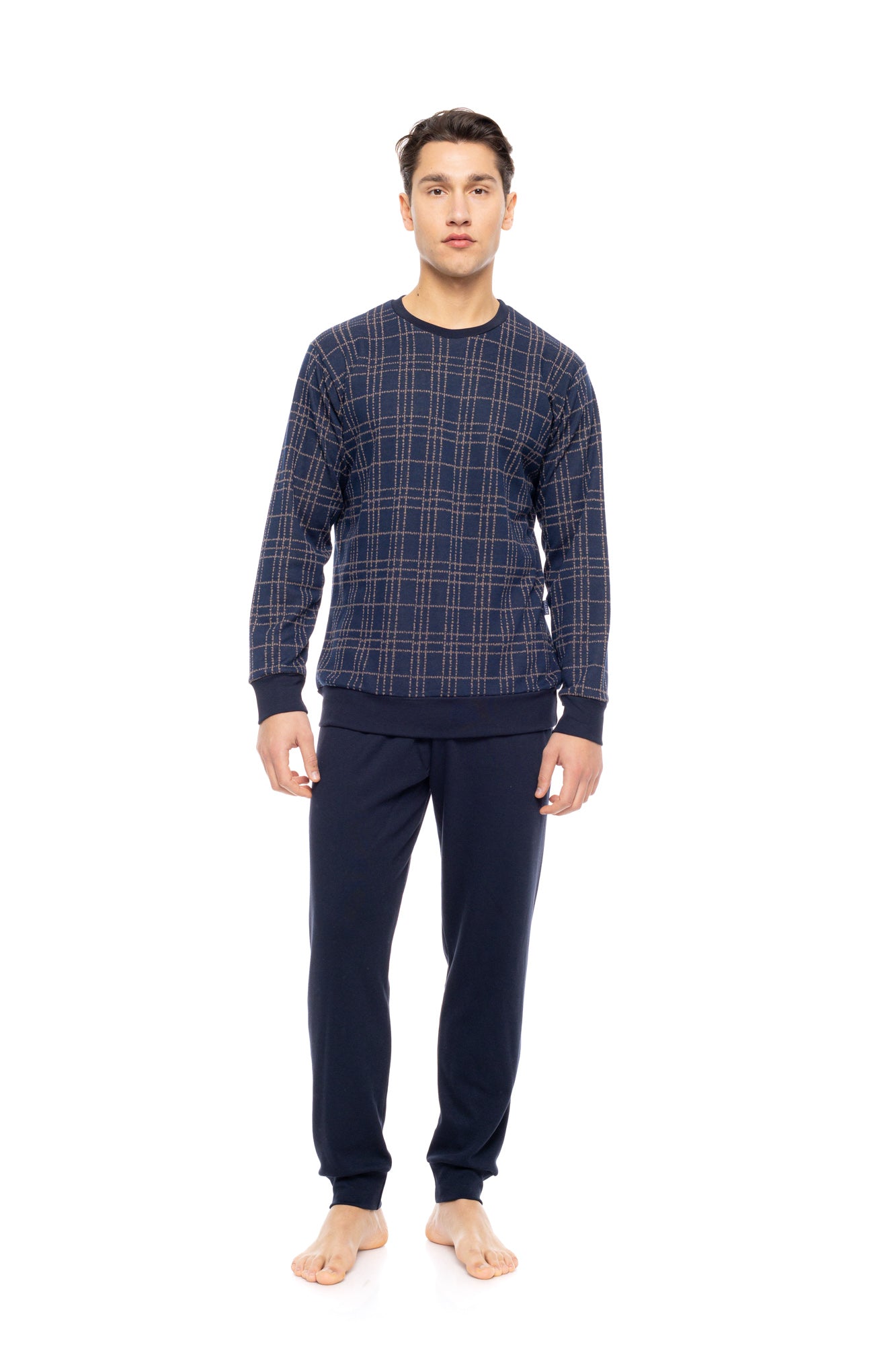 Ulisse - Pyjama Jacquard Sand Blue Plaid