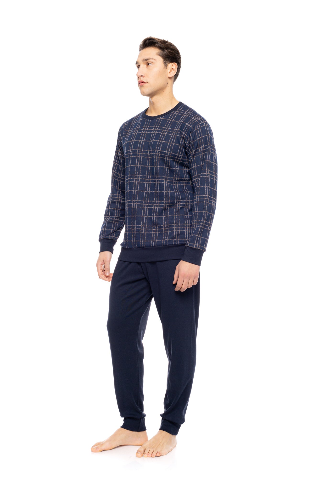 Ulisse - Pyjama Jacquard Sand Blue Plaid