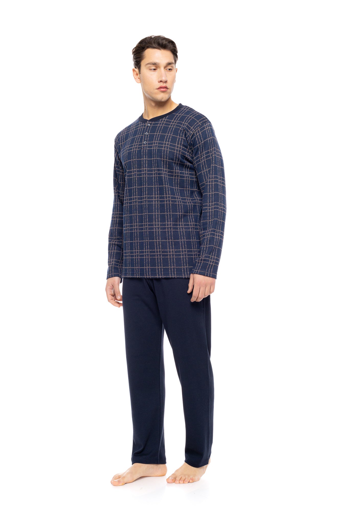 Ulisse - Pyjama Jacquard Sand Blue Plaid