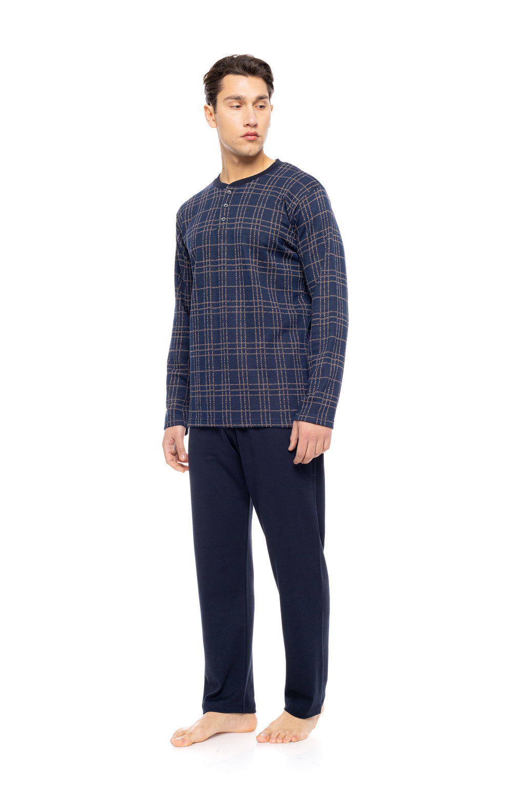 Ulisse - Pyjama Jacquard Sand Blue Plaid