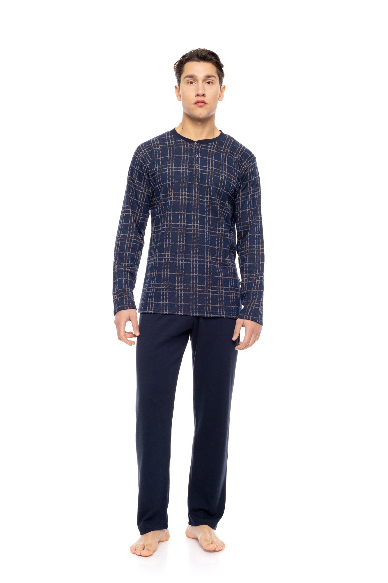 Ulisse - Pyjama Jacquard Sand Blue Plaid