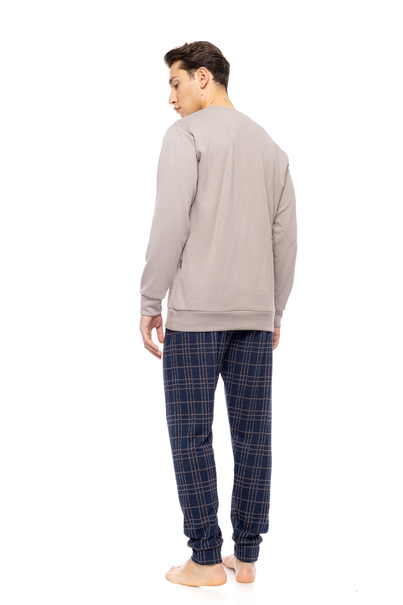 Ulisse - Pyjama Jacquard Sand Blue Plaid