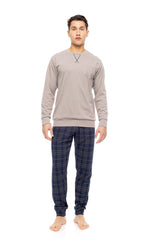Ulisse - Pyjama Jacquard Sand Blue Plaid