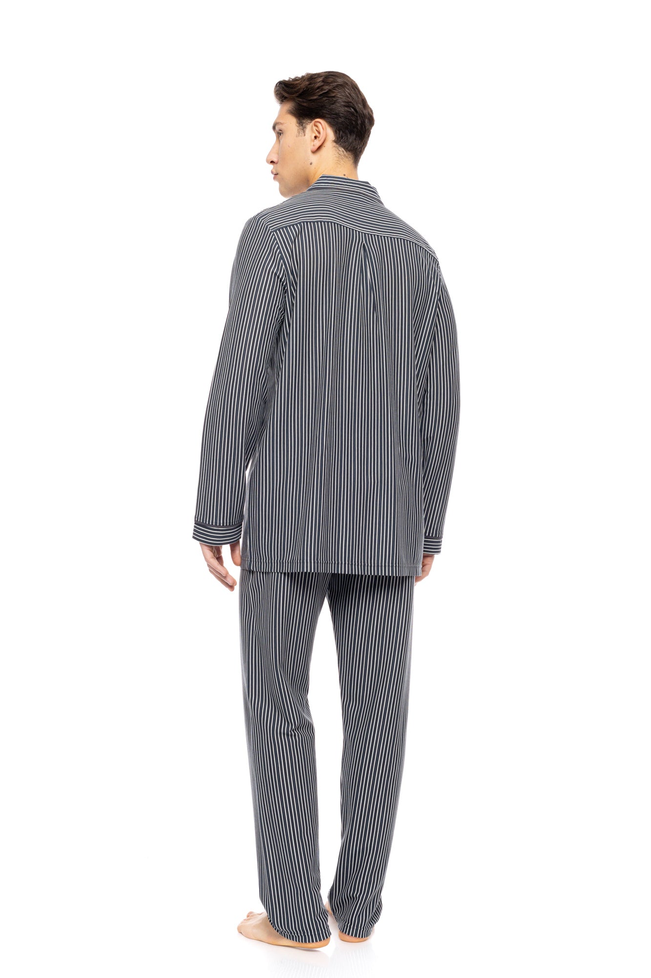 Ulisse - Pyjama Buttoned Stone Grey Stripes