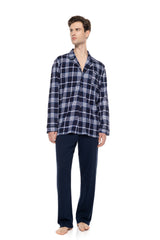 Ulisse - Pyjama Buttoned Midnight Blue Plaid