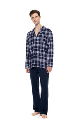 Ulisse - Pyjama Buttoned Midnight Blue Plaid