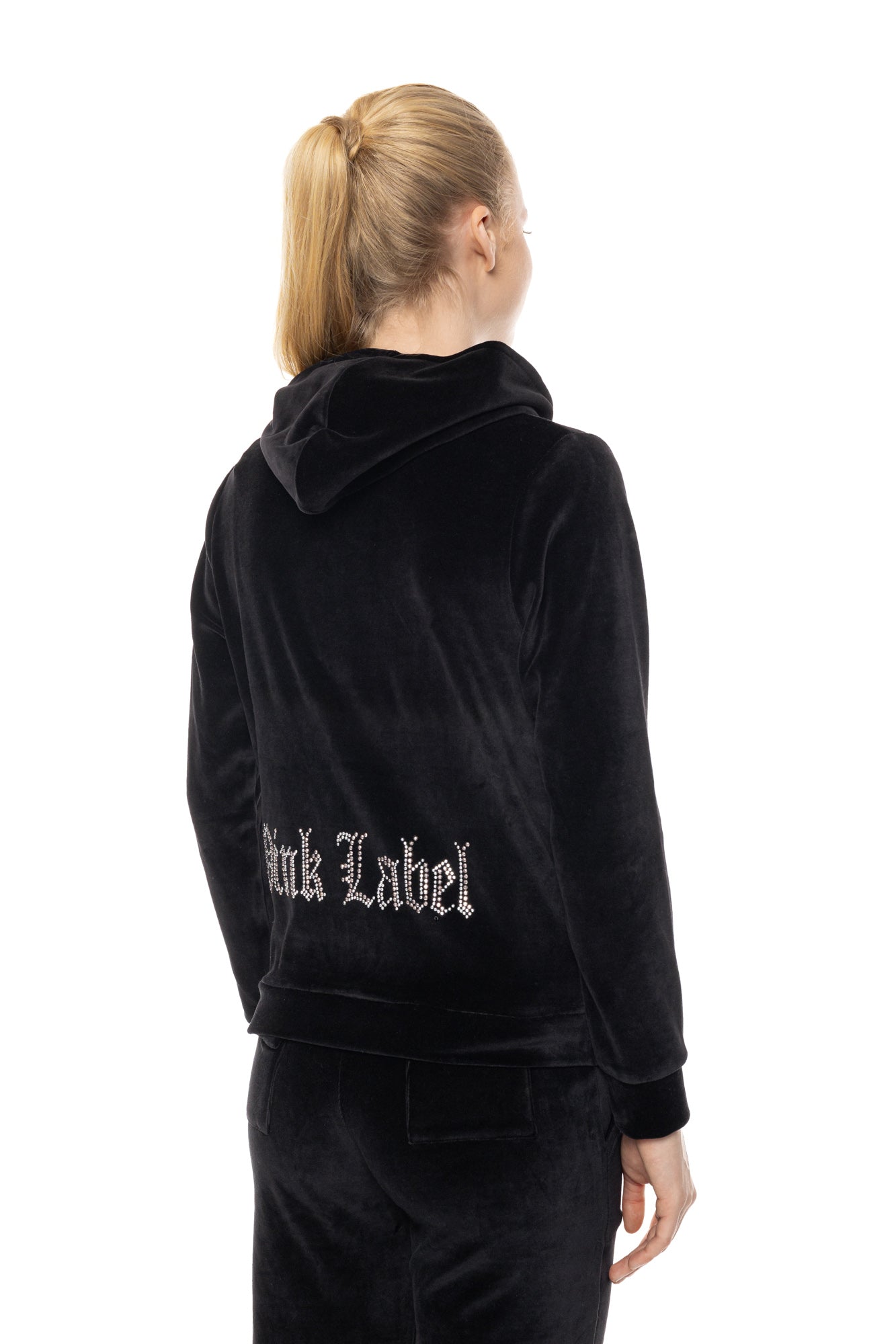 Pink Label - Velvet Tracsuit Set Pink Label Logo