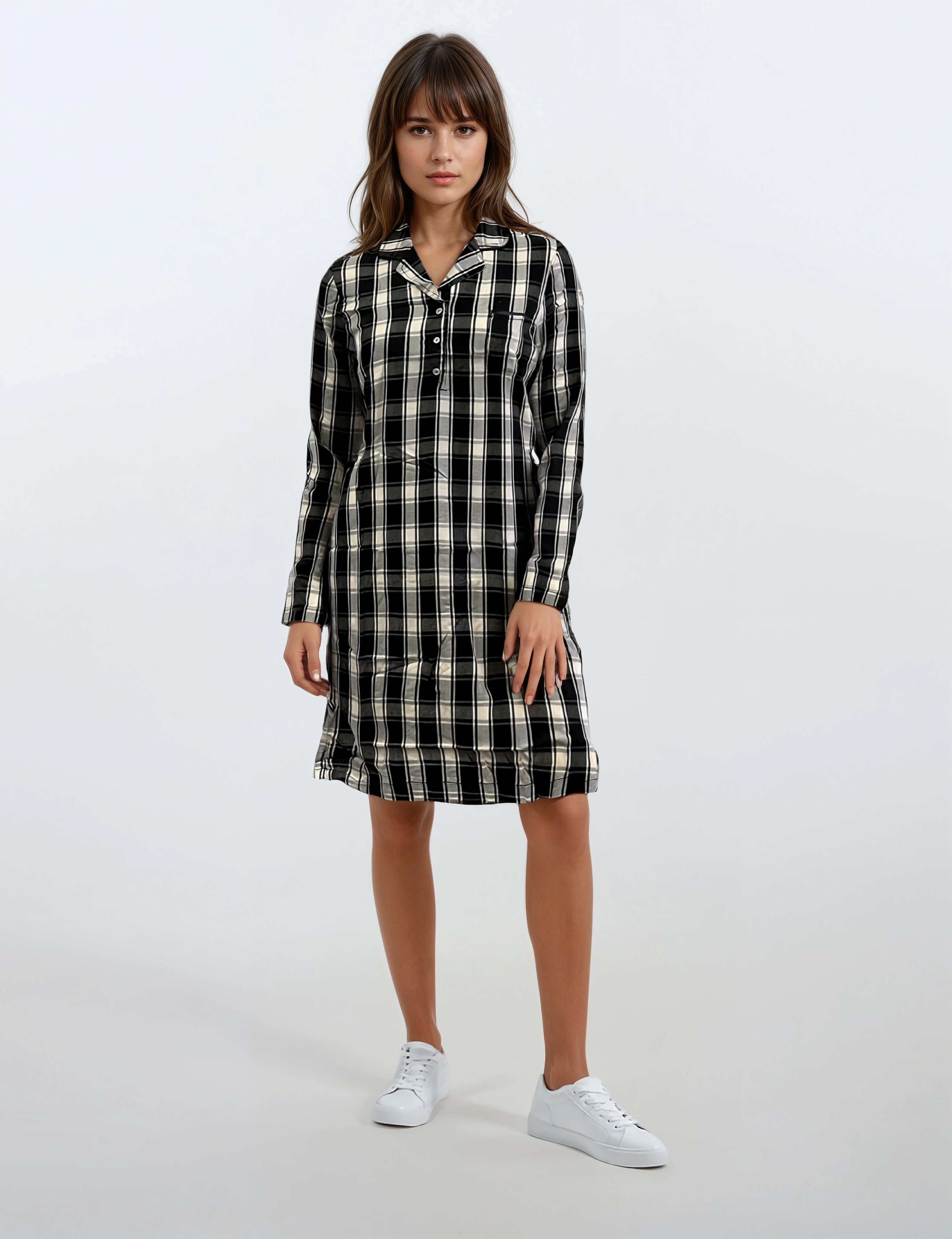 Pink Label - Nightdress Black Plaid