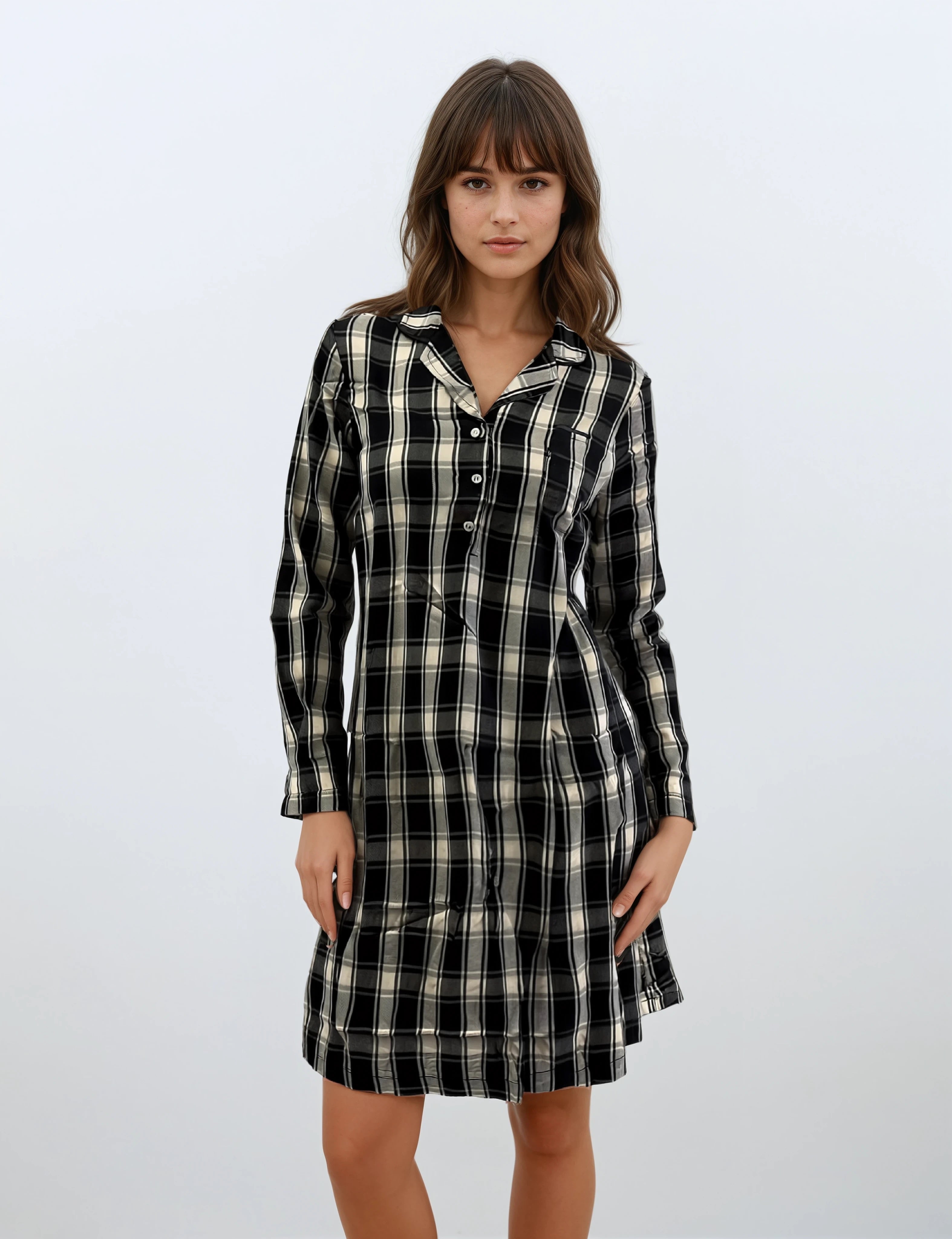 Pink Label - Nightdress Black Plaid
