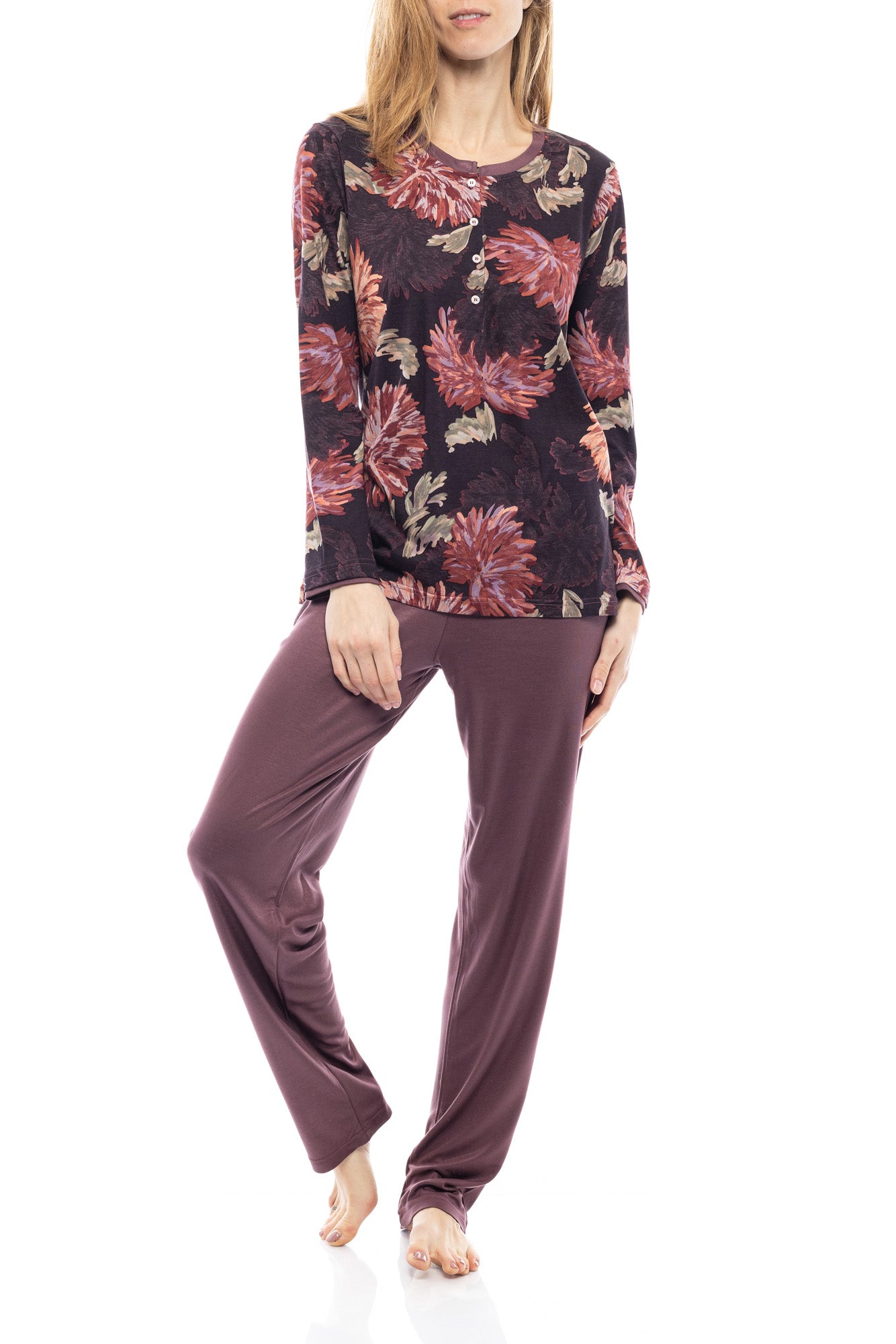 Pink Label - Pyjama Purple Flowers