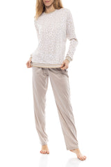 Pink Label - Pyjama Beige White Leo