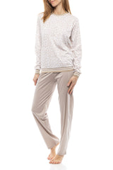 Pink Label - Pyjama Beige White Leo