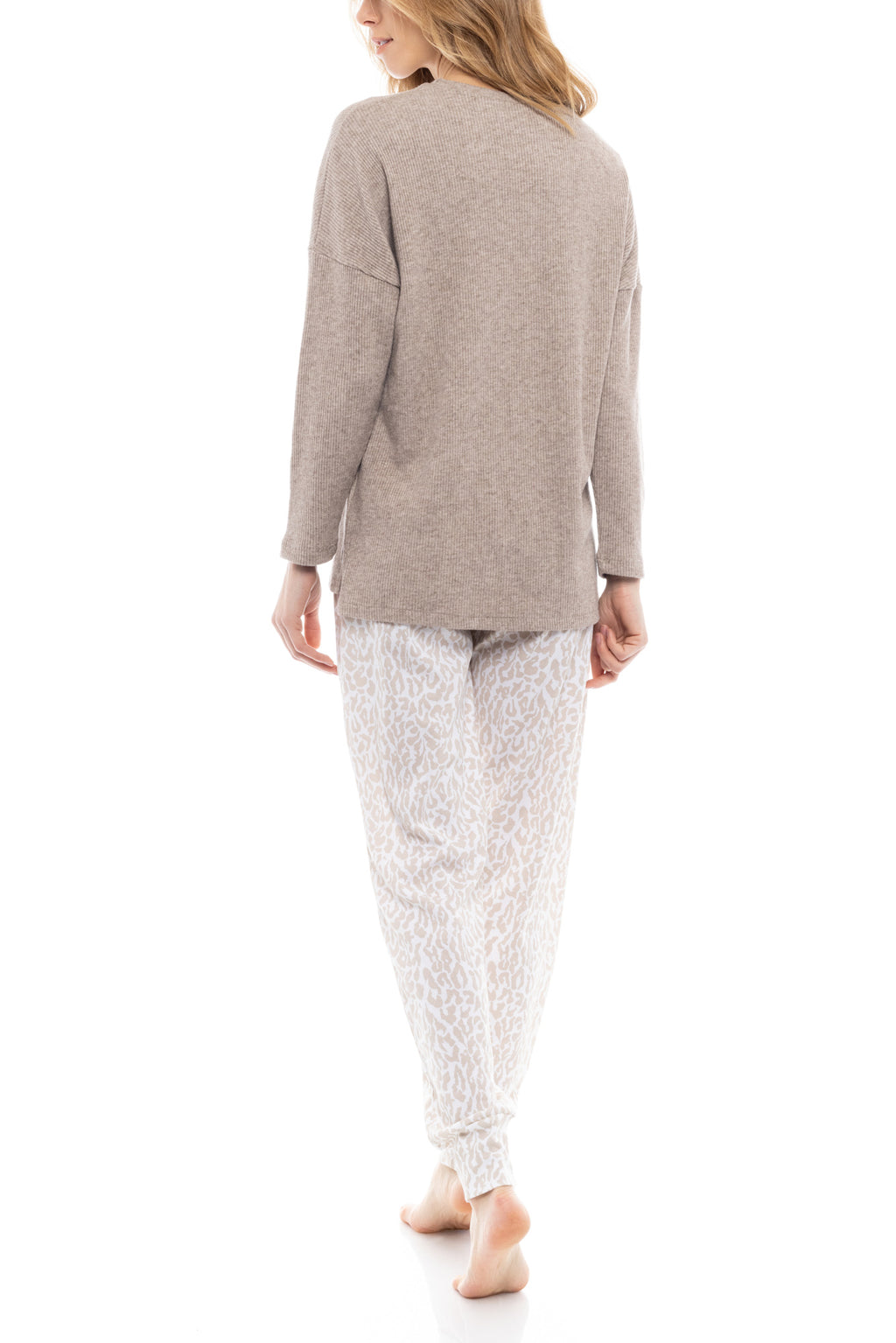 Pink Label - Pyjama Beige White Leo