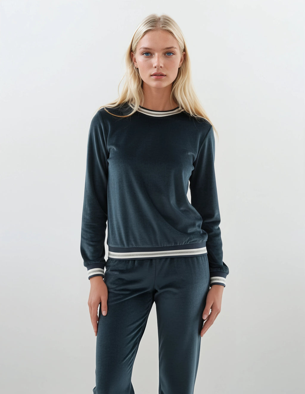 Pink Label - Homewear Velvet Pal Stripe