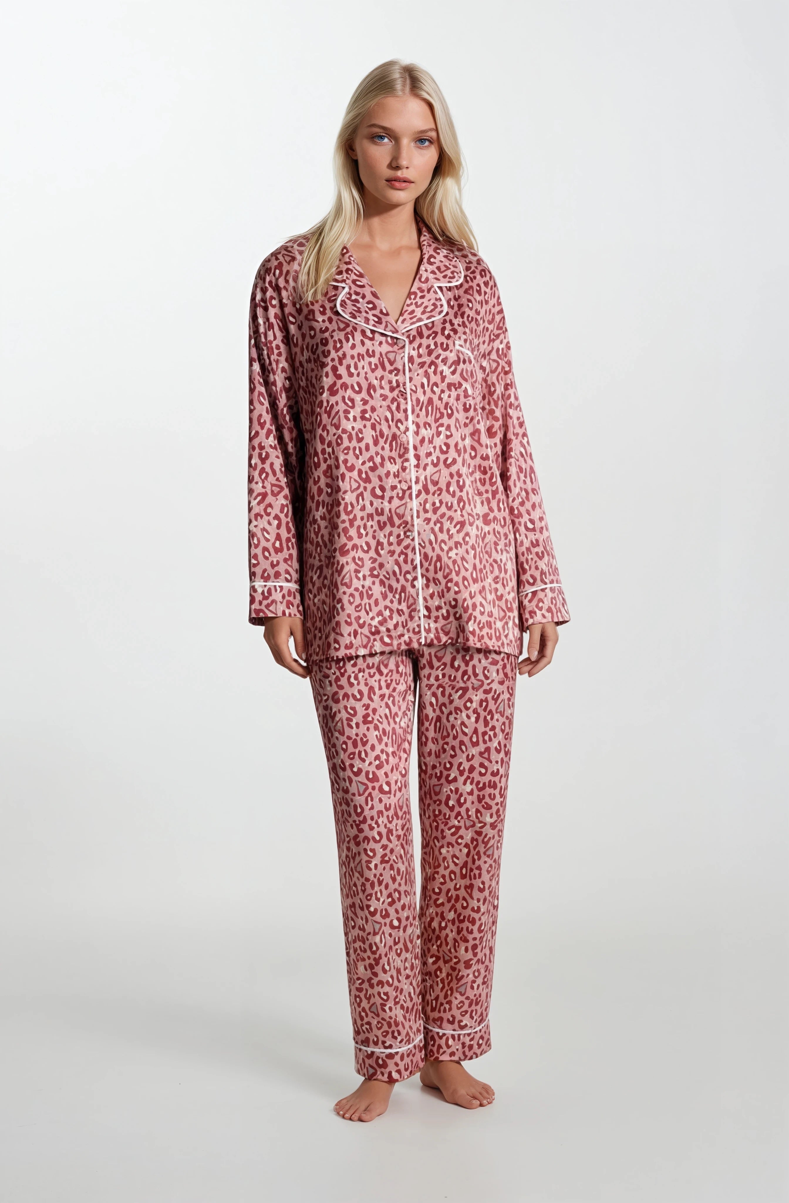 Pink Label - Pyjama Satin Leo