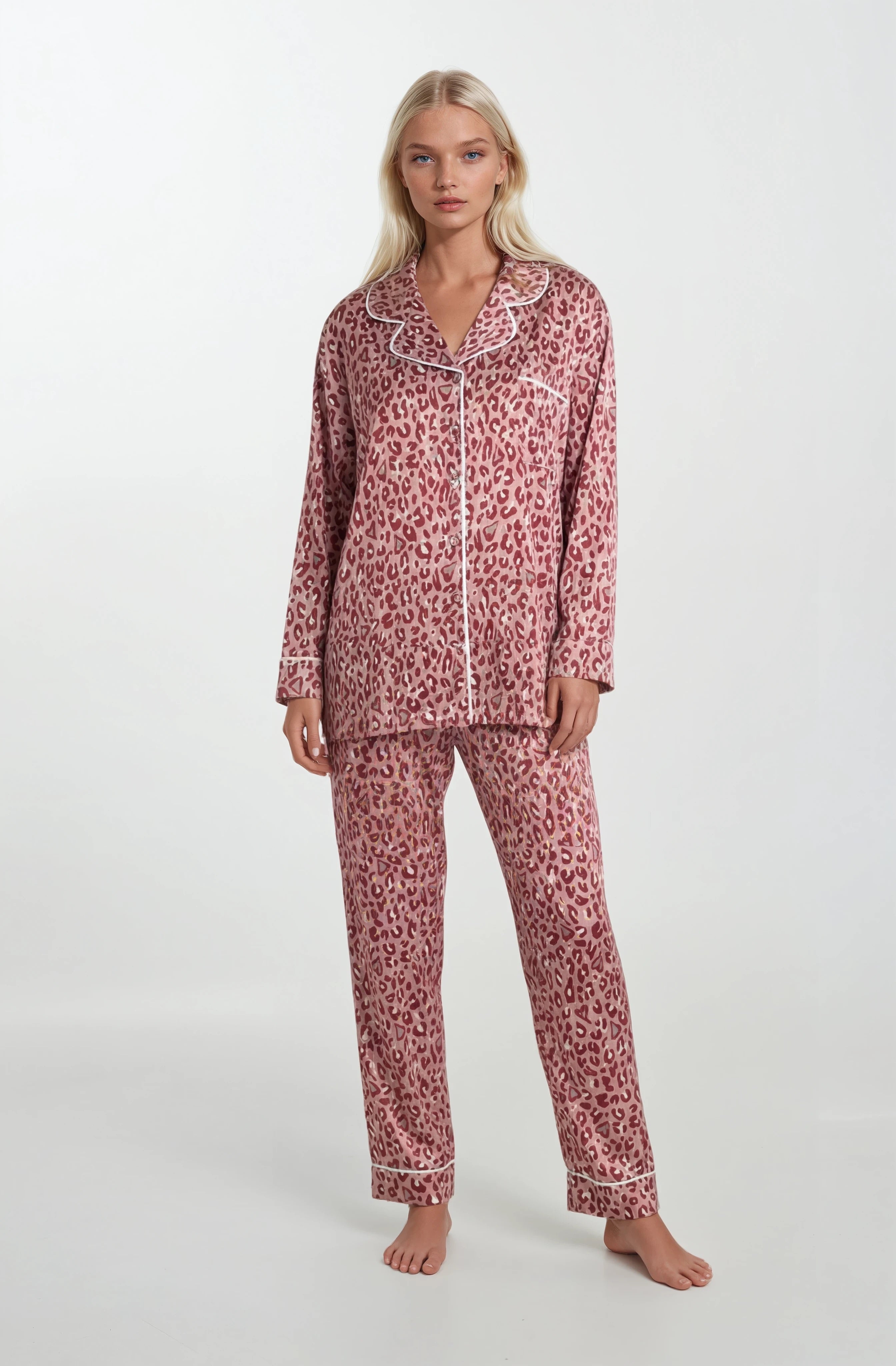 Pink Label - Pyjama Satin Leo