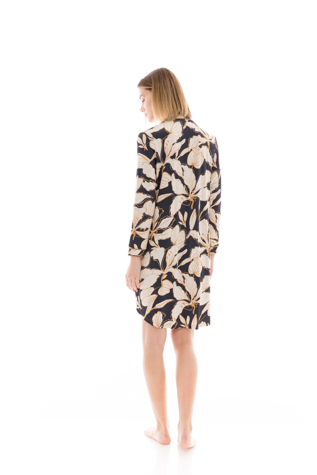 Pink Label - Nightgown Buttoned Gold Leaf