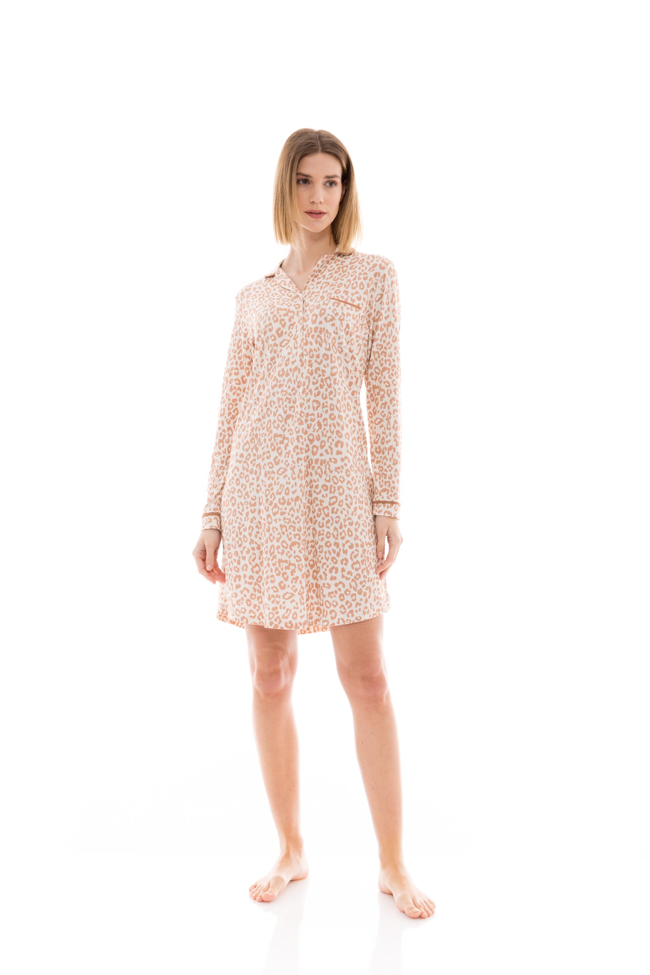 Pink Label - Nightgown Buttoned Cinnamon Leo