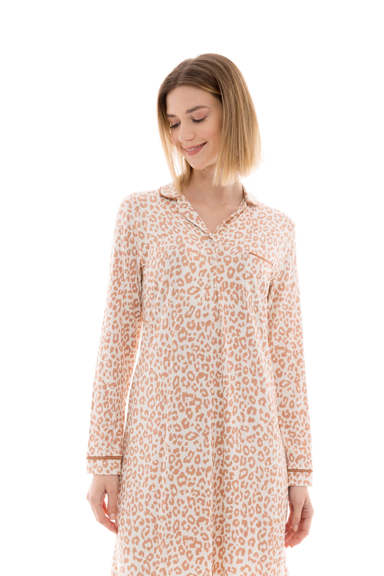 Pink Label - Nightgown Buttoned Cinnamon Leo