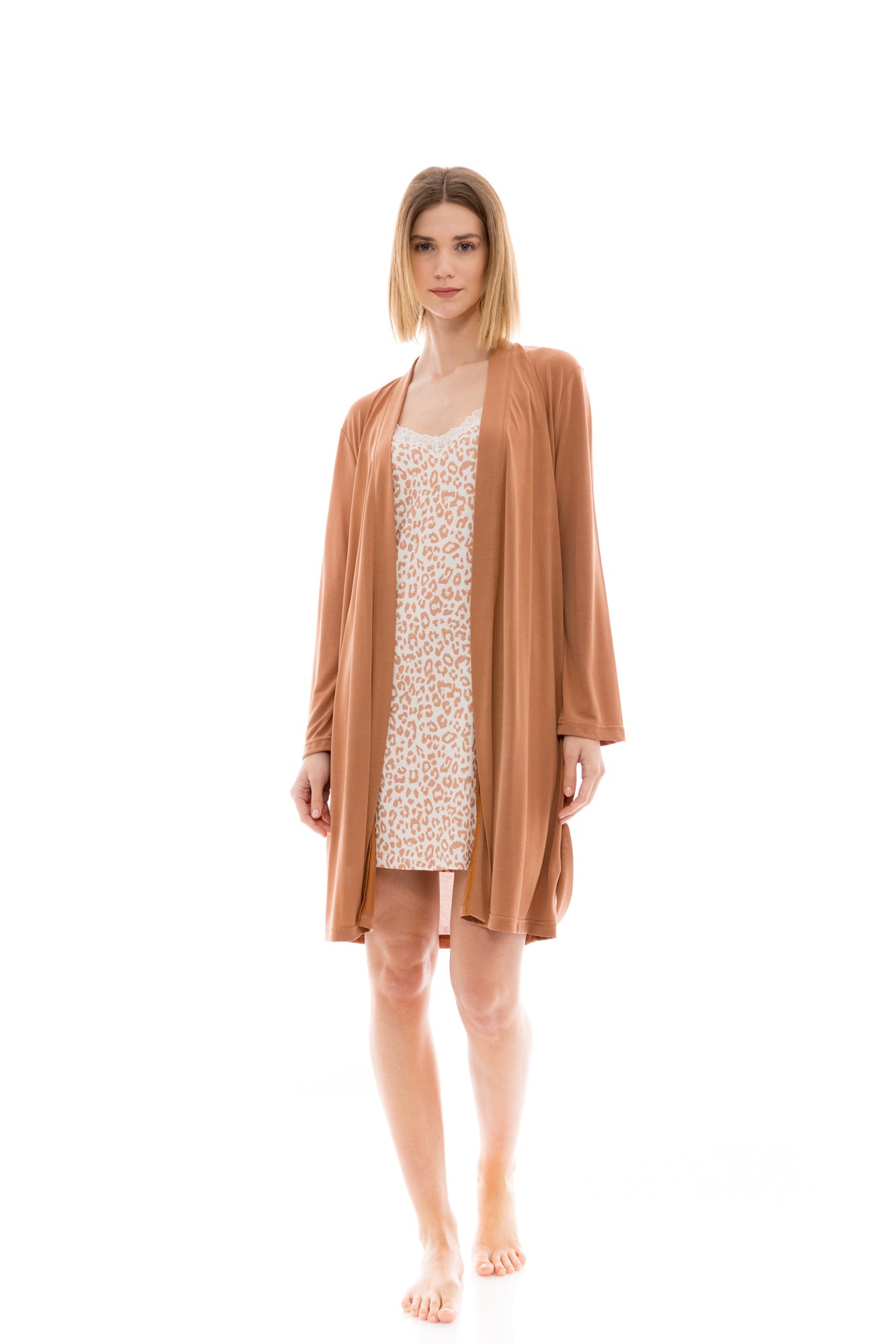 Pink Label - Nightgown Set 2Pcs Cinnamon Leo
