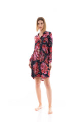 Pink Label - Nightgown Buttoned Magenta Flower