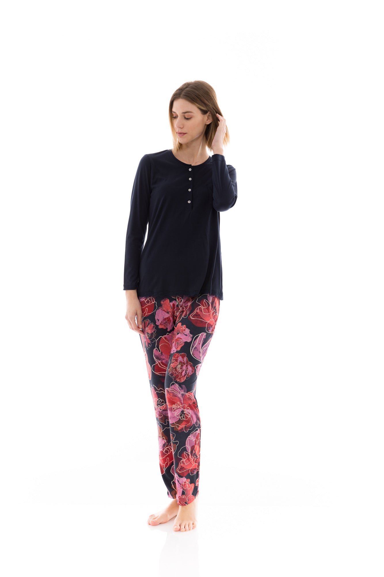Pink Label - Pyjama Magenta Flower