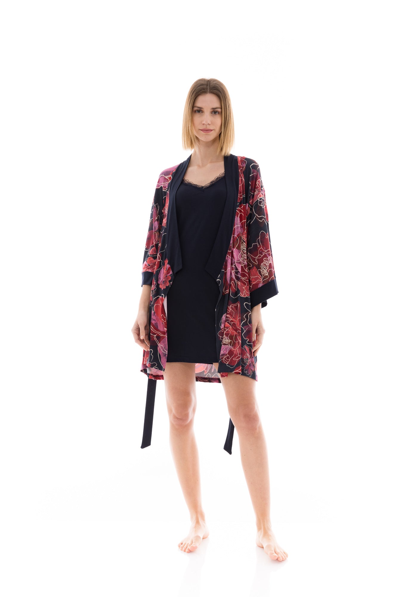 Pink Label - Nightgown Set 2Pcs Magenta Flower