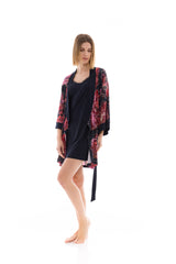 Pink Label - Nightgown Set 2Pcs Magenta Flower