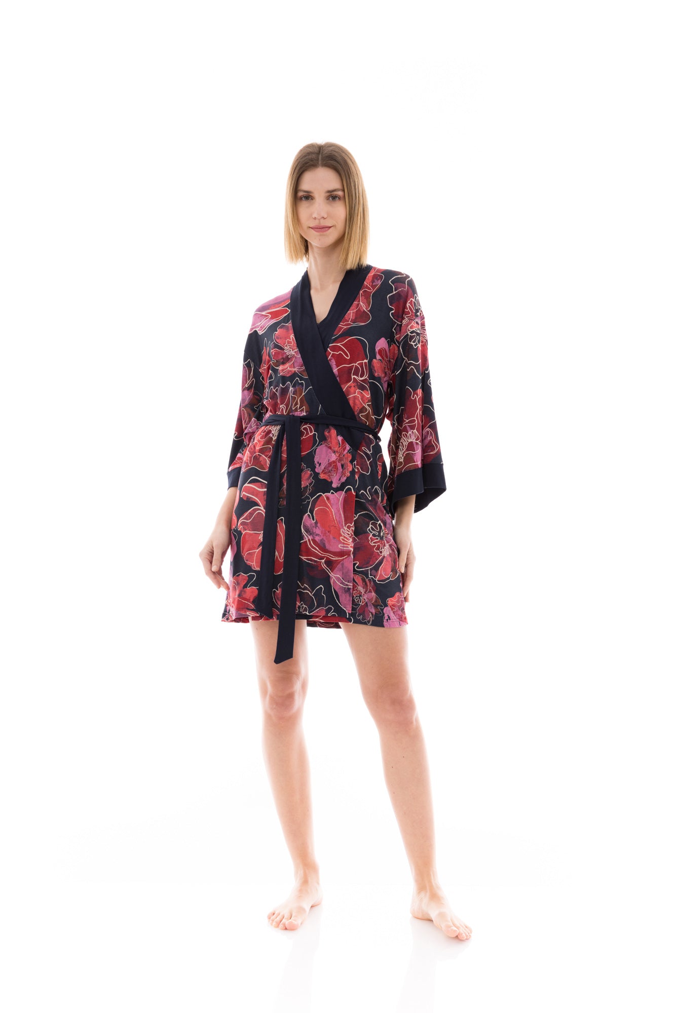 Pink Label - Nightgown Set 2Pcs Magenta Flower