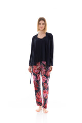 Pink Label - Pyjama 3Pcs Magenta Flower