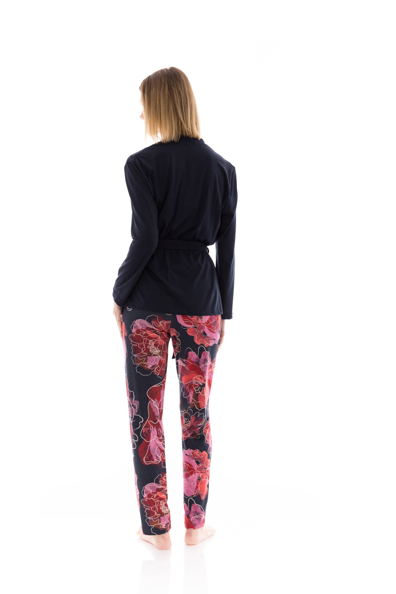 Pink Label - Pyjama 3Pcs Magenta Flower