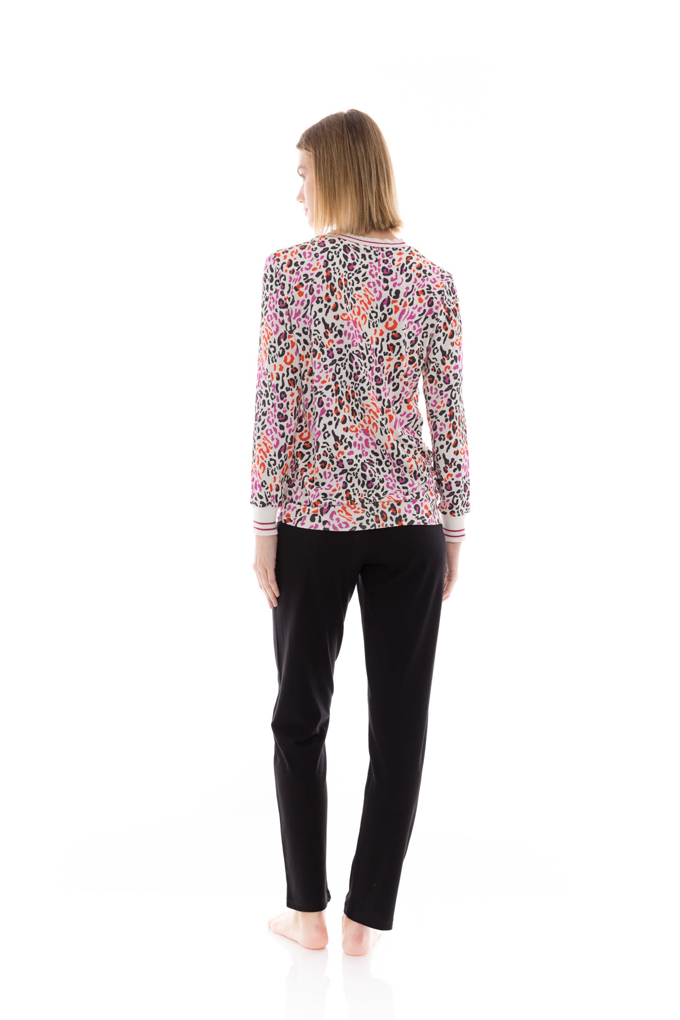 Pink Label - Pyjama V White Leo