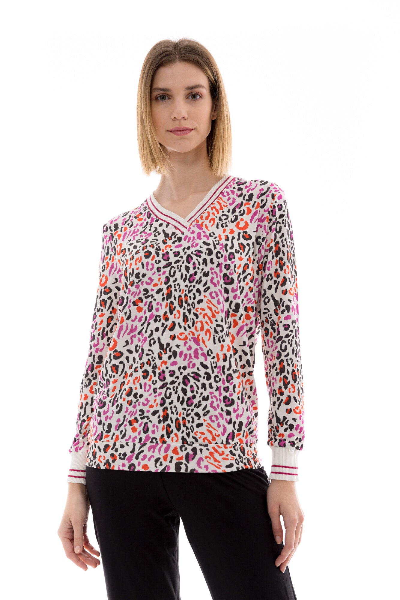 Pink Label - Pyjama V White Leo
