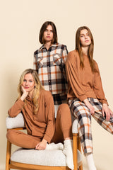 Pink Label - Pyjama Buttoned Autumn Plaid
