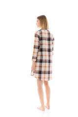 Pink Label - Nightgown Buttoned Autumn Plaid