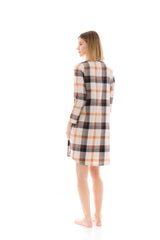 Pink Label - Nightgown Buttoned Autumn Plaid