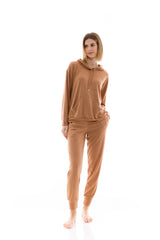 Pink Label - Homewear Solid Soft Hood Jacquard