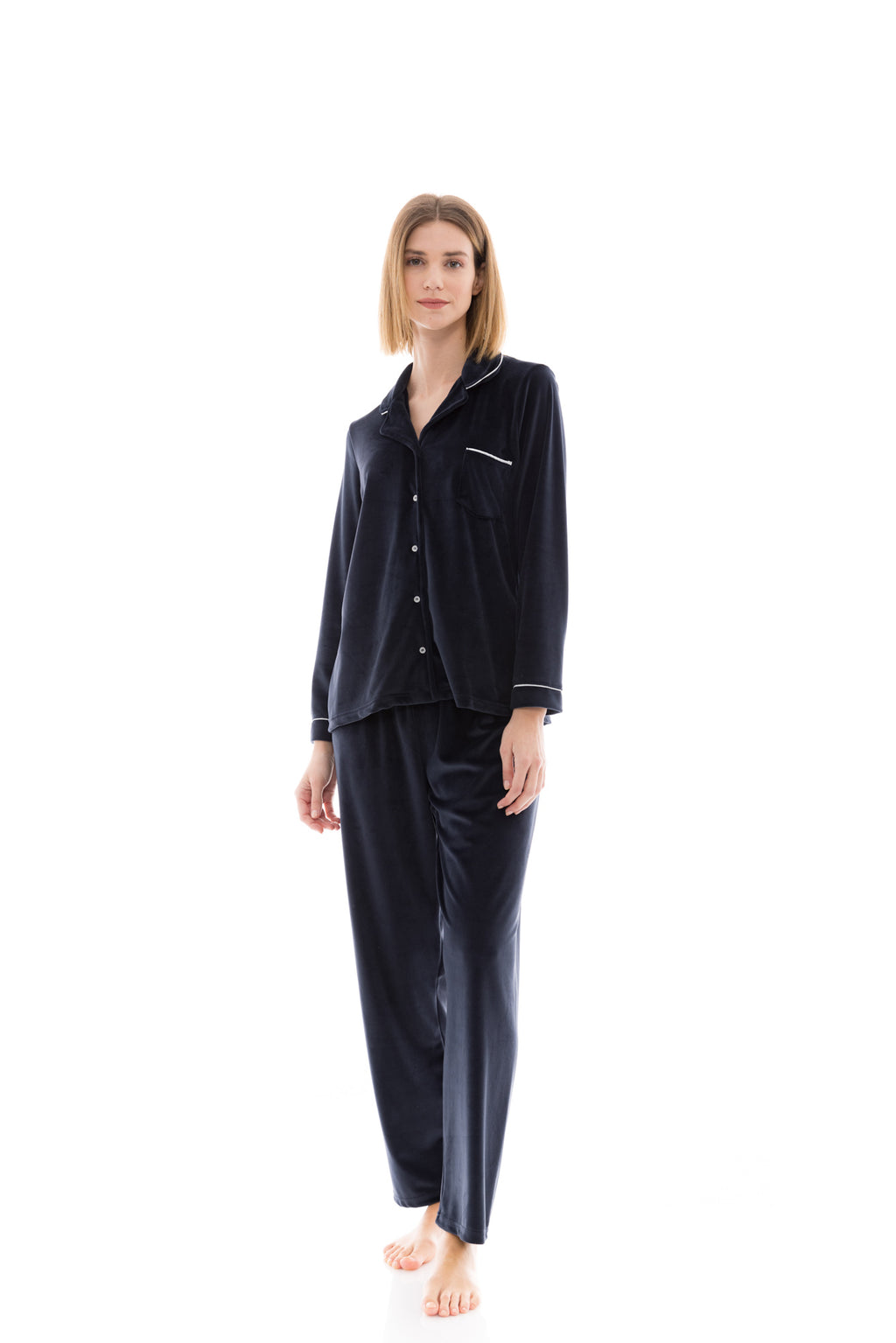 Pink Label - Pyjama Buttoned Soft Velvet