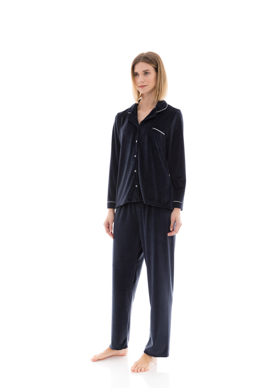 Pink Label - Pyjama Buttoned Soft Velvet