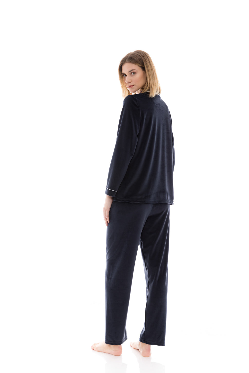 Pink Label - Pyjama Buttoned Soft Velvet