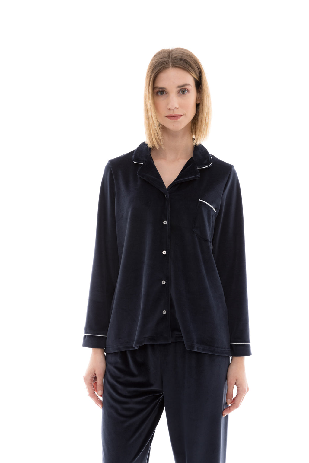 Pink Label - Pyjama Buttoned Soft Velvet