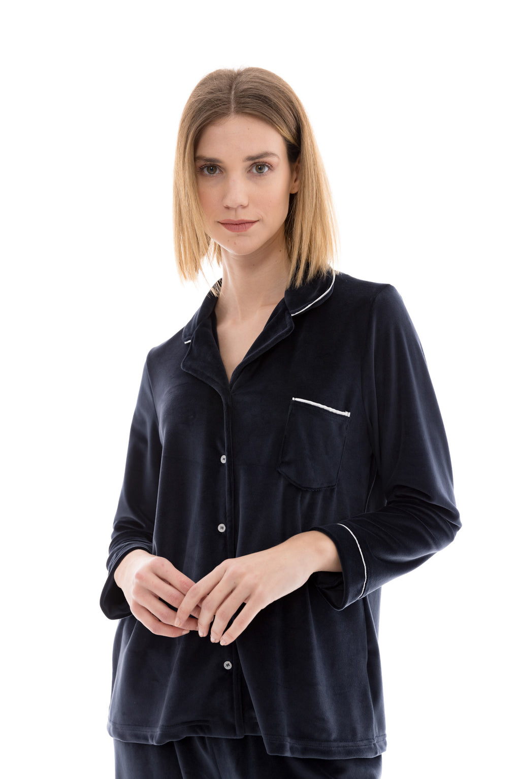 Pink Label - Pyjama Buttoned Soft Velvet
