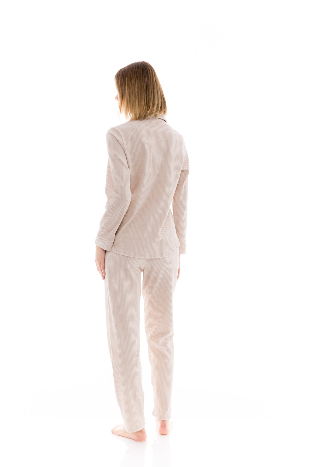 Pink Label - Pyjama Buttoned Velvet Stripe