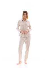 Pink Label - Pyjama Buttoned Velvet Stripe