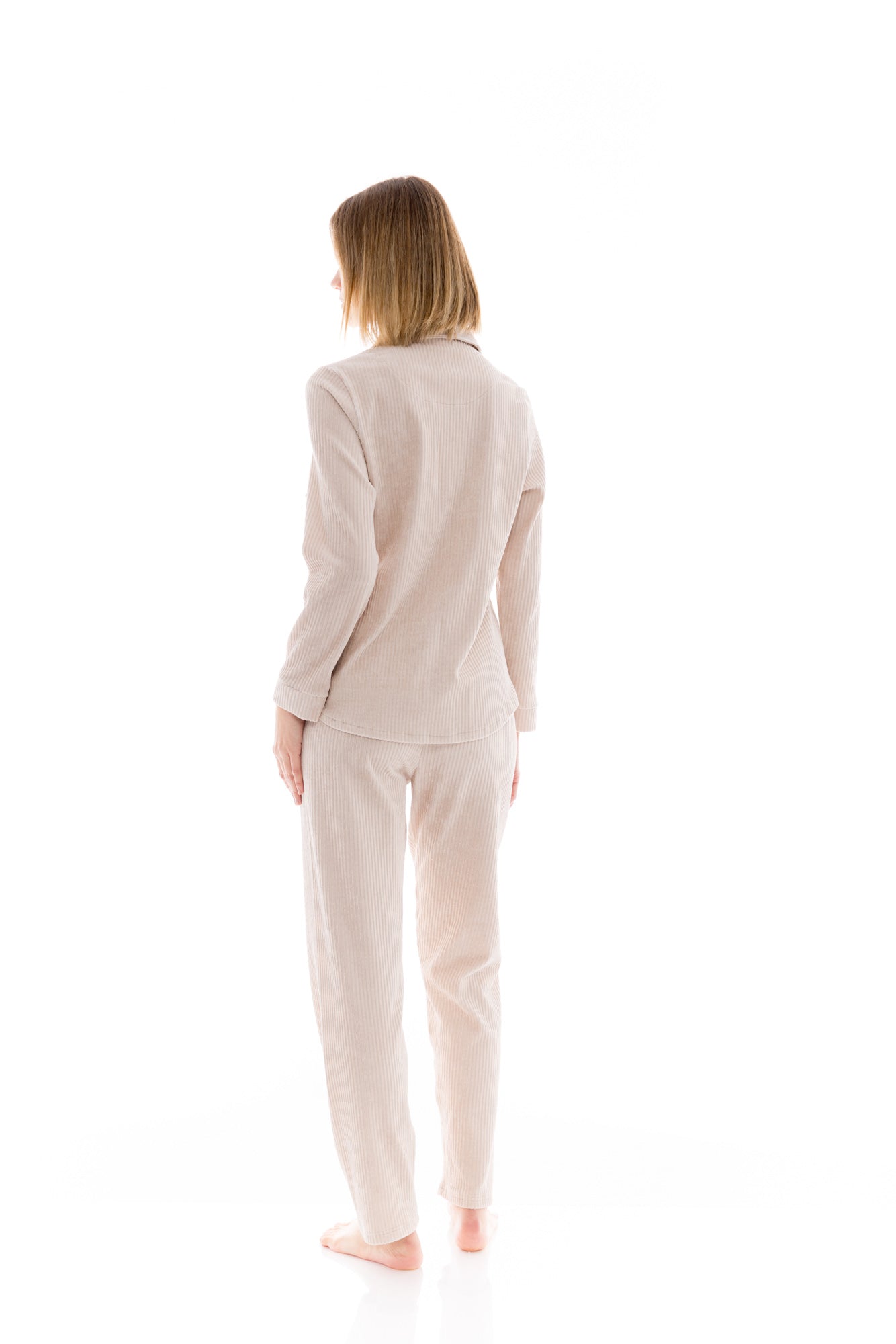 Pink Label - Pyjama Buttoned Velvet Stripe