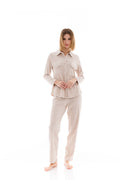 Pink Label - Pyjama Buttoned Velvet Stripe